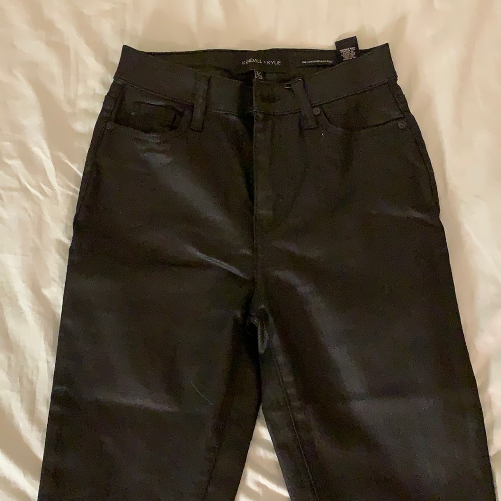 Kendall &kylie black metallic skinny jeans size 3/26